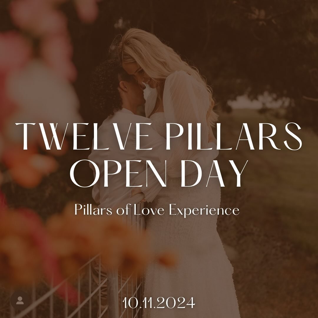 Join us for the Inaugural Twelve Pillars Open Day - Pillars of Love Experience 🤎

Planning your dream wedding? 

Discover our stunning venue in Ferguson Valley on Sunday November 10th, 2024, from 11.00am-2.00pm

Meet talented local vendors, includin