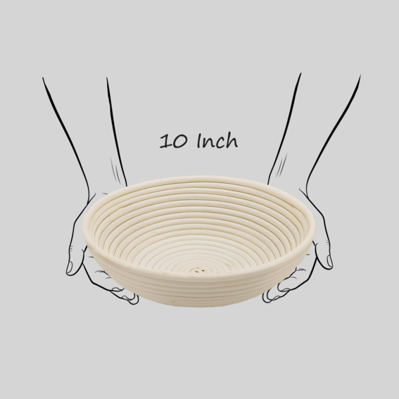 [10 inch] Rattan Round Bread Proofing Basket With Liner, Handwoven | RATTANVIBE