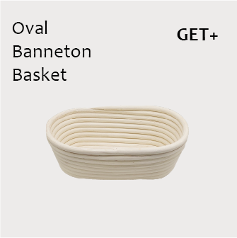 Oval banneton basket for batard shaping and proofing