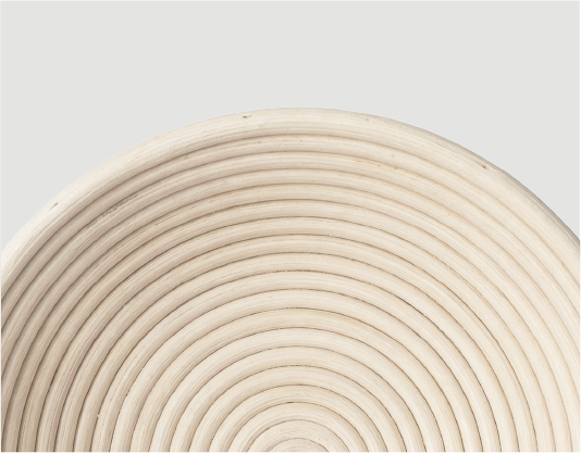 Round and oval banneton baskets for sourdough proofing