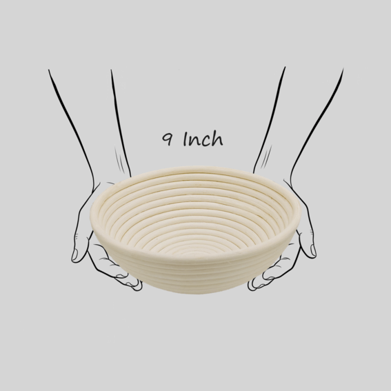 [9 Inch] Rattan Round Bread Proofing Basket With Liner, Handwoven | RATTANVIBE