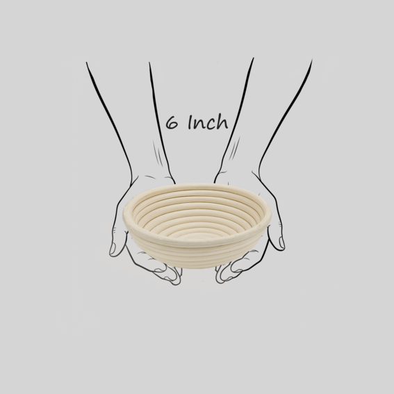 6" Rattan Bread Proofing Basket with liner, Handwoven | RATTANVIBE