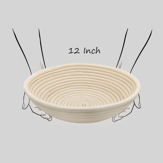 [12 inch] Round & Oval Proofing Basket With Liner , Handwoven | RATTANVIBE