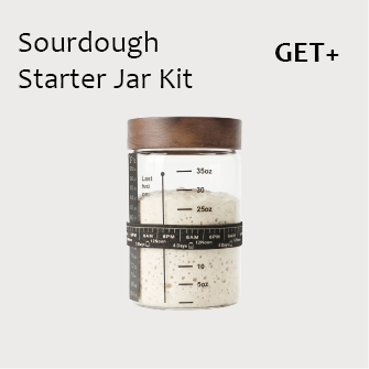 Sourdough starter jar kit for feeding and storing starter