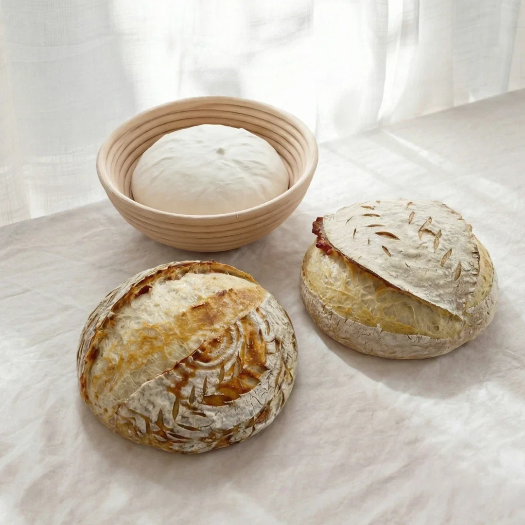 [Natural Color] Rattan Bread Proofing Basket With Liner | Unbleached