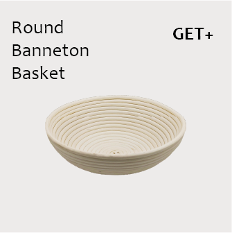 Round banneton basket for boule shaping and proofing