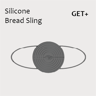 Round silicone bread sling for safe dough transfer into hot Dutch oven