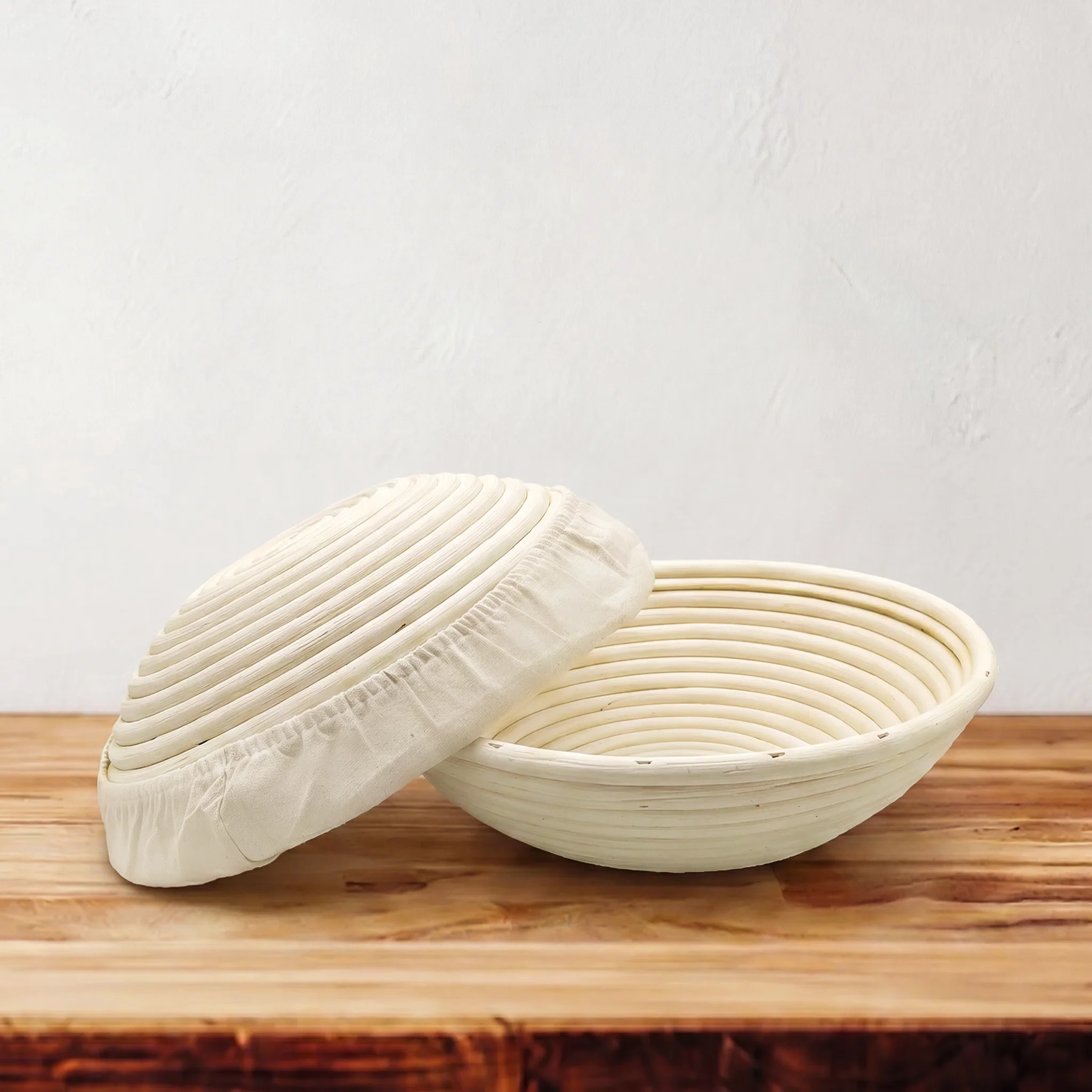 2-piece 10-inch banneton basket set for sourdough bread proofing