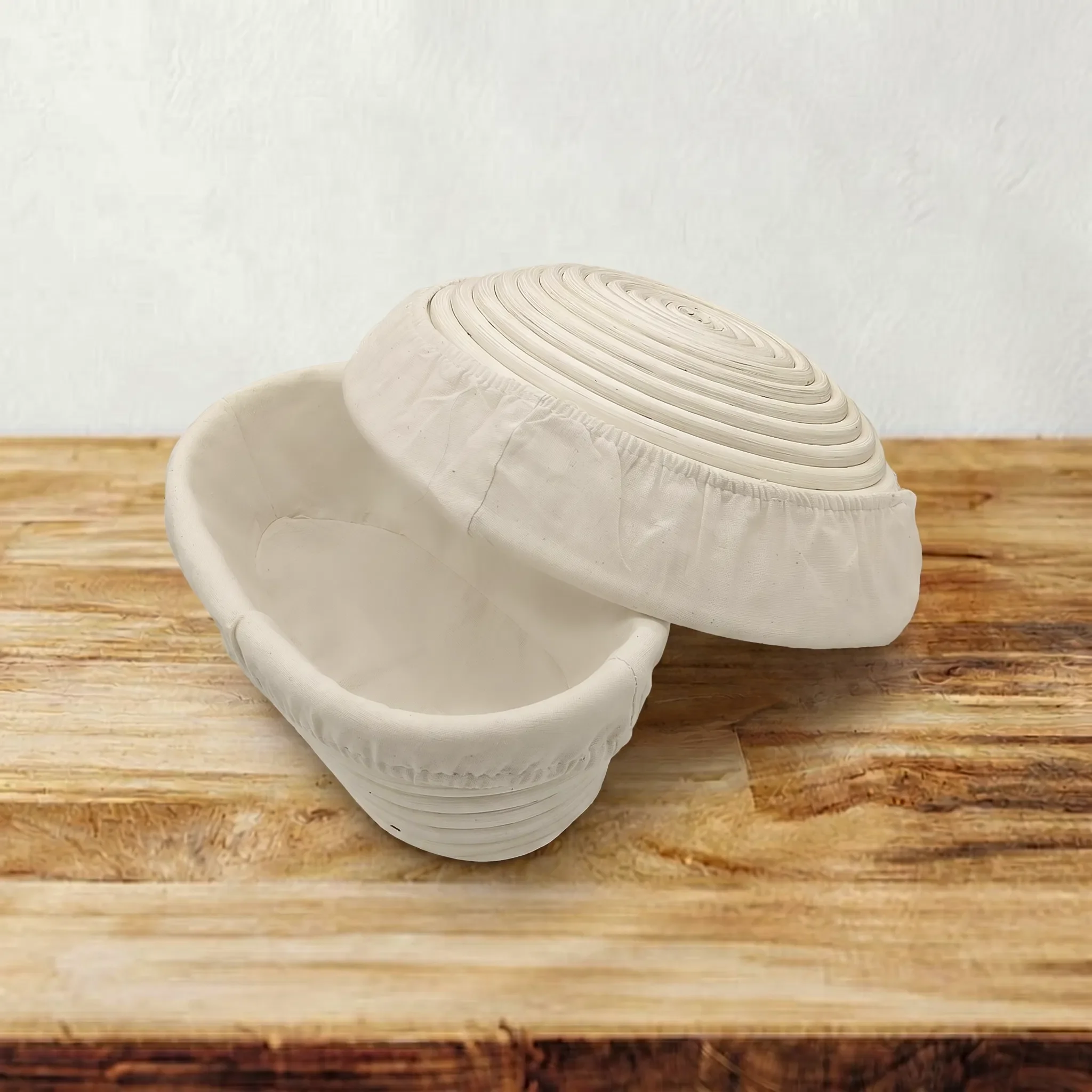 large 10-inch rattan bread proofing basket with liner