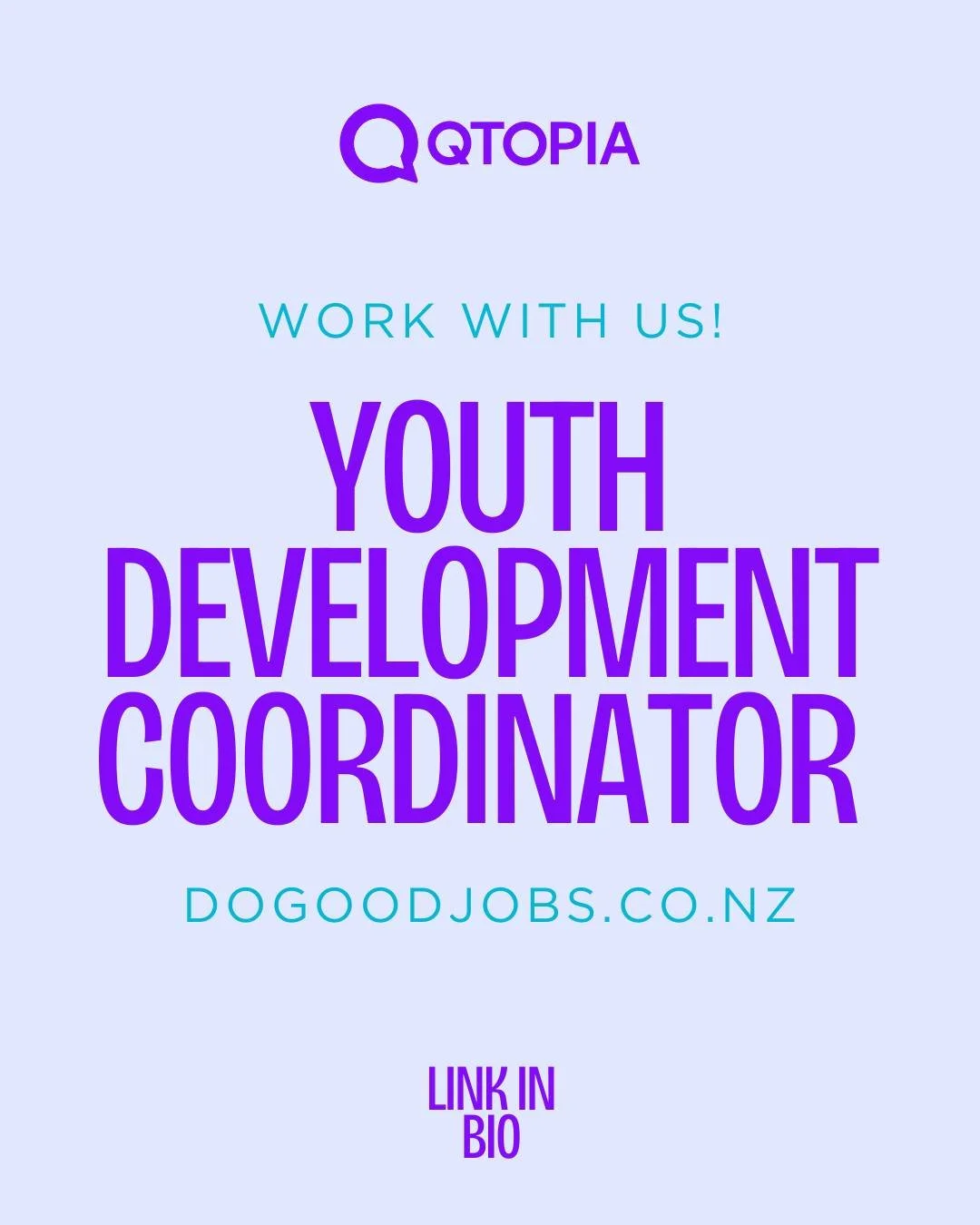 🌈 We&rsquo;re hiring! Qtopia is looking for a passionate Youth Development Coordinator to support and uplift rainbow rangatahi across Ōtautahi.

You'll be leading youth programming, events, and support services that empower LGBTQIA+ young people and