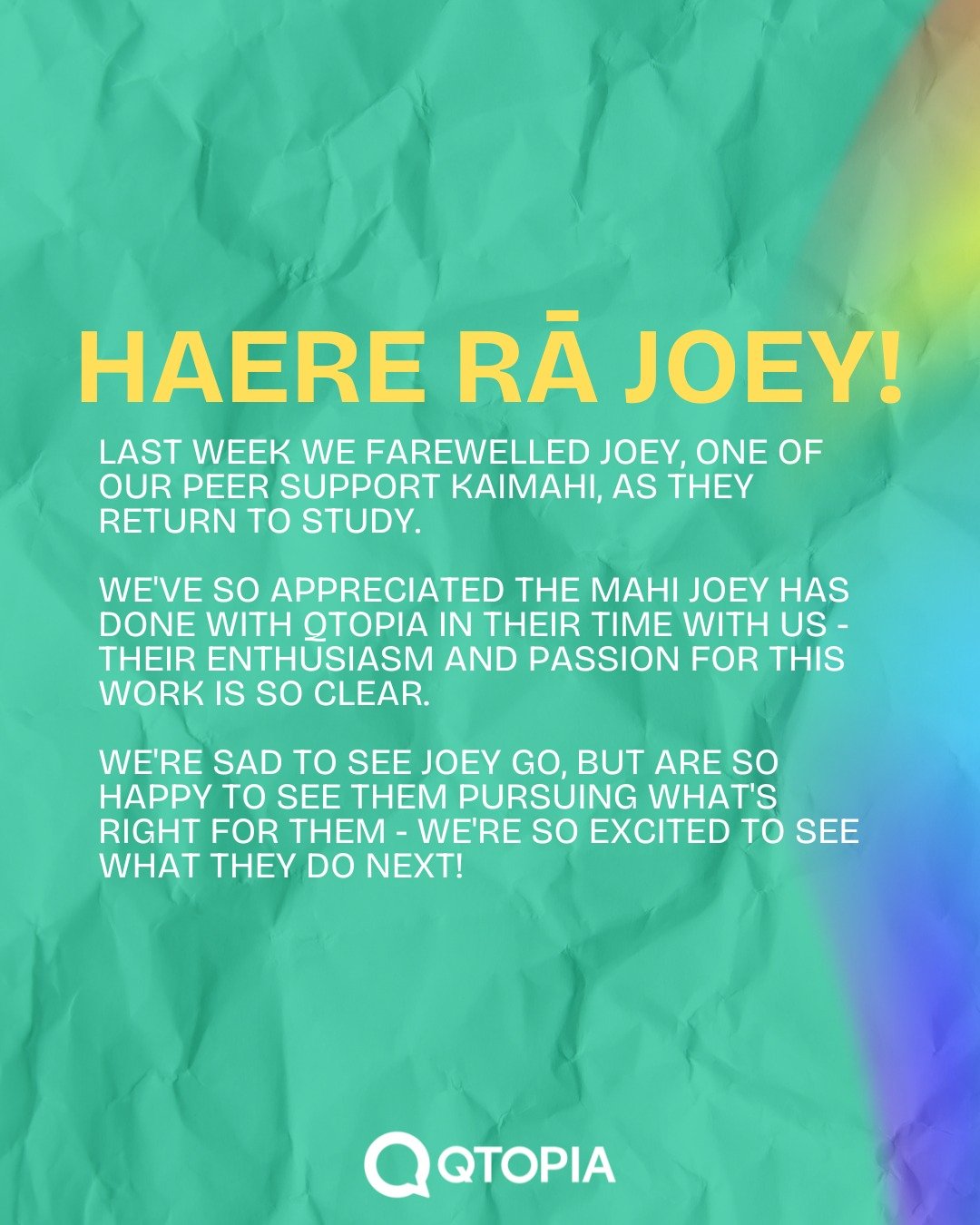 Thank you Joey for all of your hard work. We will miss you! 💜💜💜