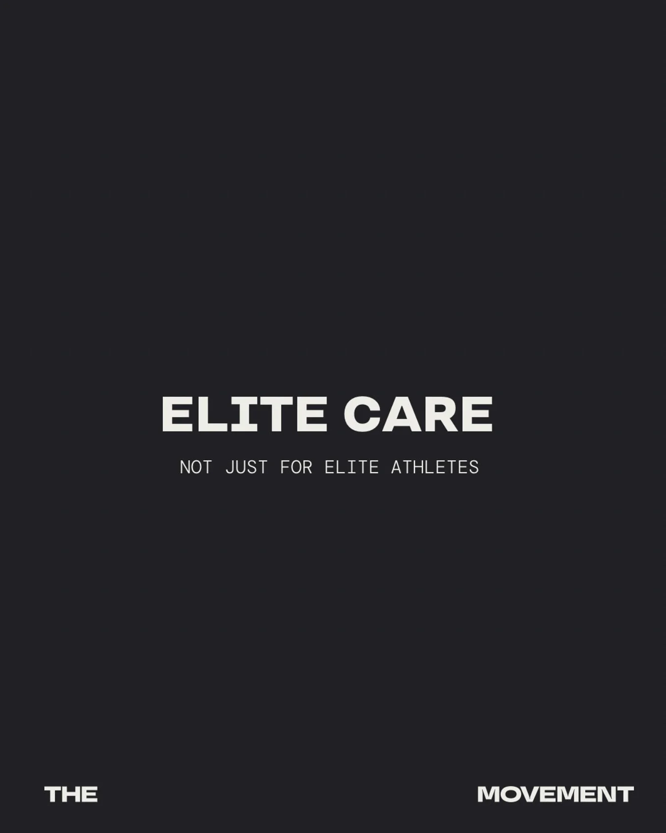 This isn’t just one of our slogans, it’s our ethos.
We believe elite care belongs to everyone, and every body deserves the highest level of support.
Because movement is life, and every body deserves to move with freedom and strength.
&
