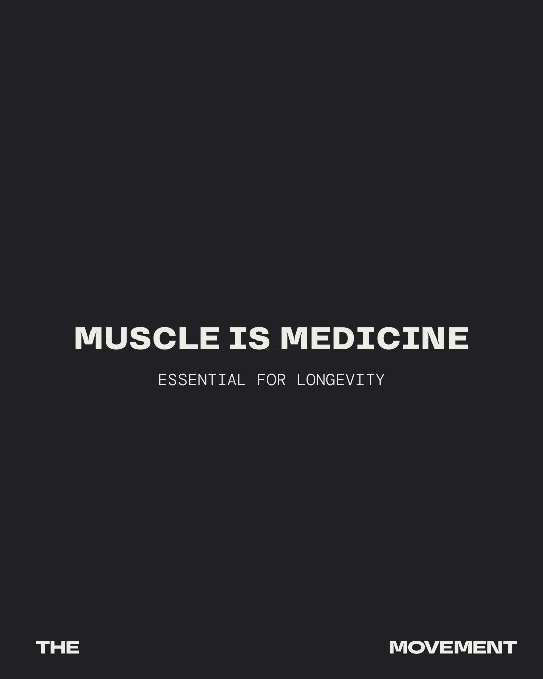 Muscle isn&rsquo;t just about strength. 
It&rsquo;s the most protective tissue in the human body.

Strength training literally alters your biology, slowing aging at a cellular level and supporting every system that keeps you healthy.

Muscle protects