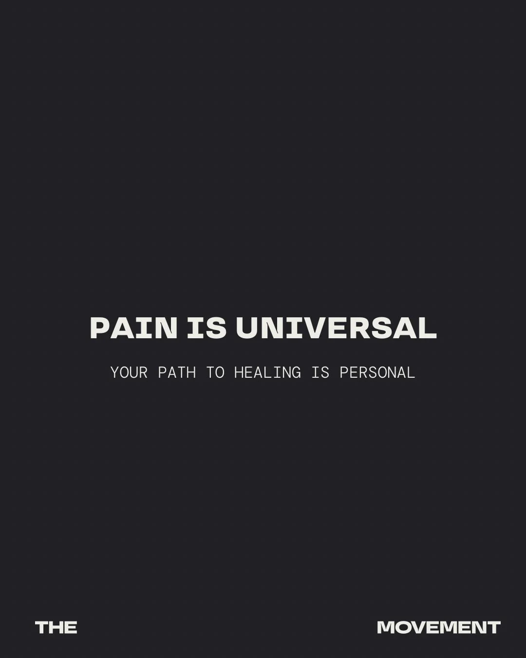 Pain is universal.
Your path to healing is personal. 

The Movement &mdash;
A Functional Physiotherapy &amp; Osteopathic Clinic.