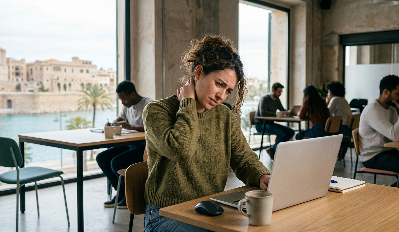 Neck pain treatment for digital nomads and remote workers in Palma