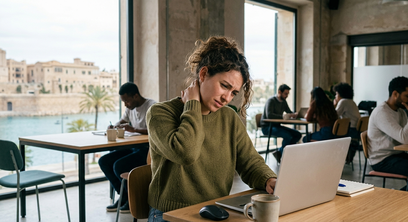 Neck pain treatment for digital nomads and remote workers in Palma