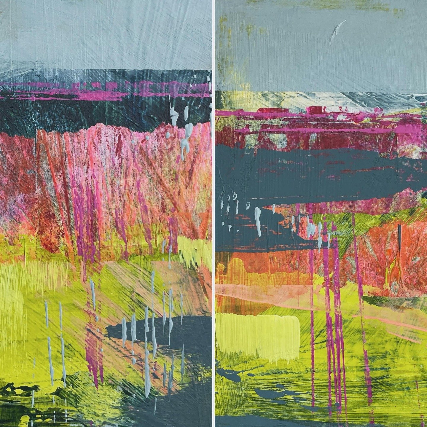 Mmm&hellip;little tasters of what will appear on those four mini panels at @underoneroof2024 this weekend!! #abstractpainting #sbstractlandscape #mixedmediastudy #mixedmediaart #landscapesincolor #seeingcolour #intuitivepainting #intuitivecolours #ex