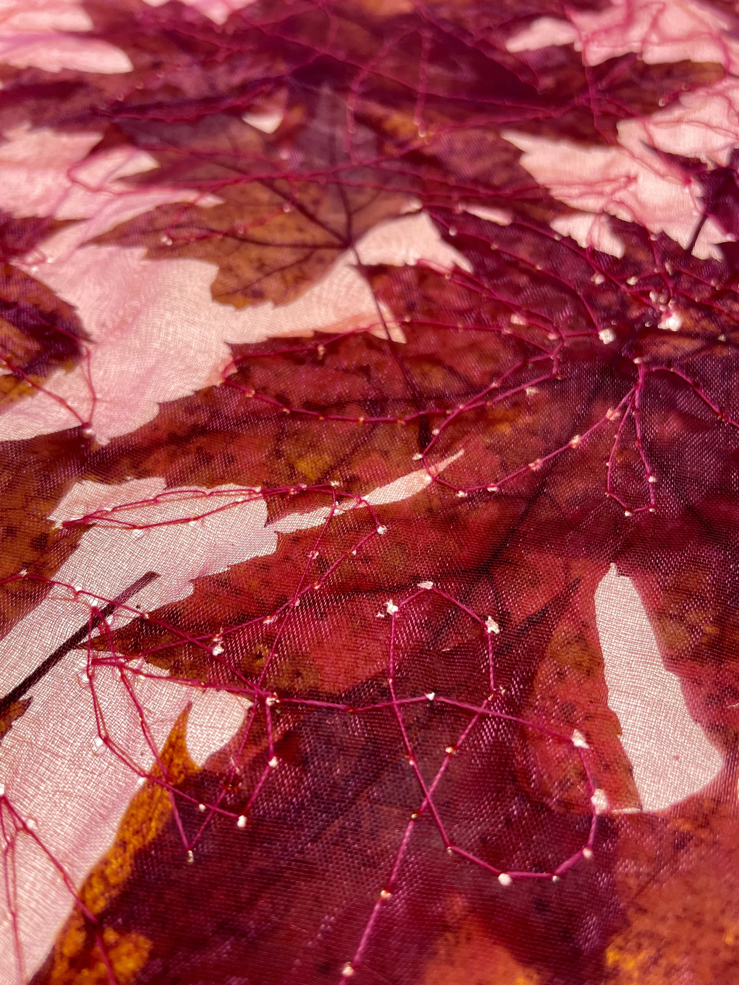 Stitched maple leaves