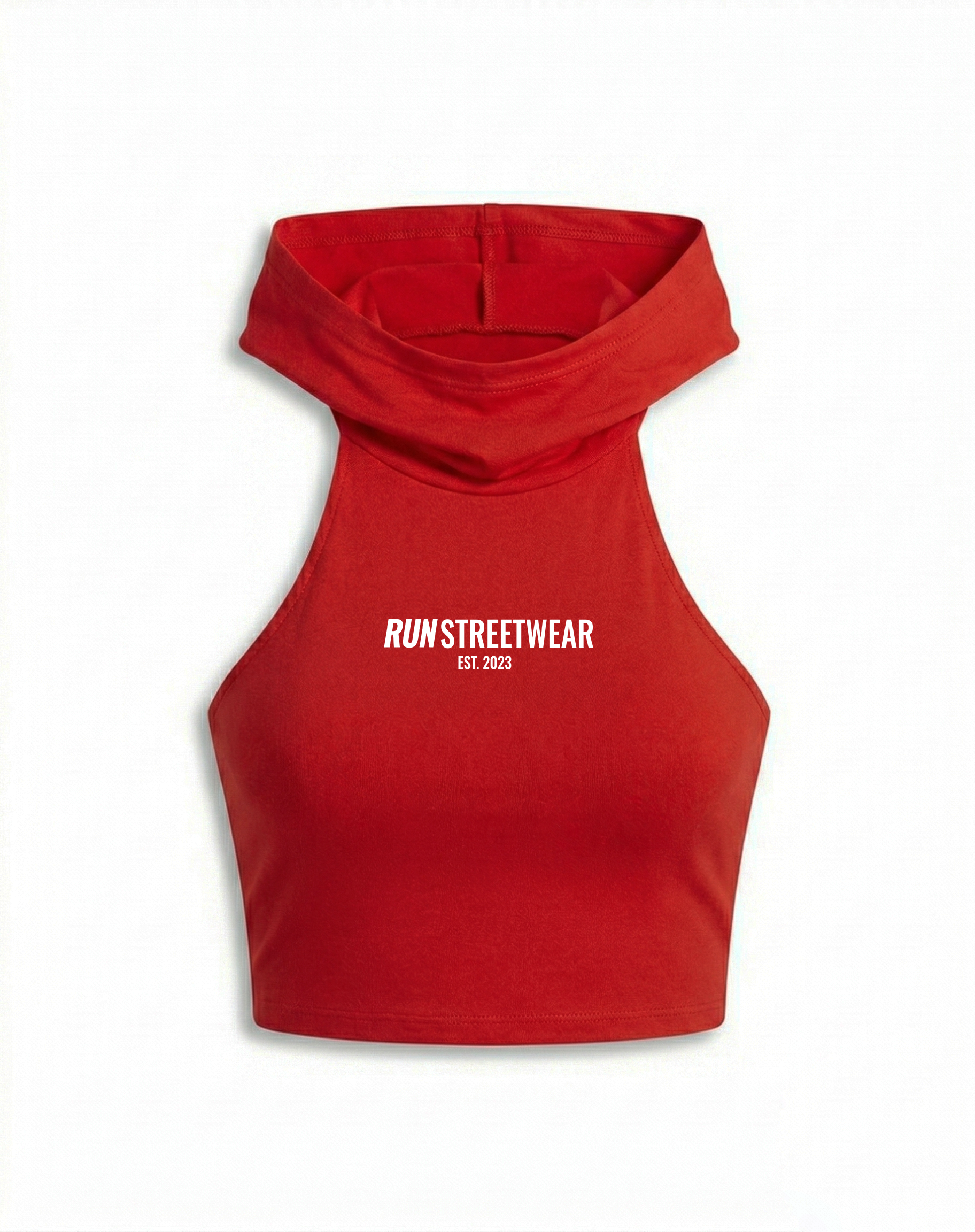 BLUSA TOP ROJO CON CAPUCHA