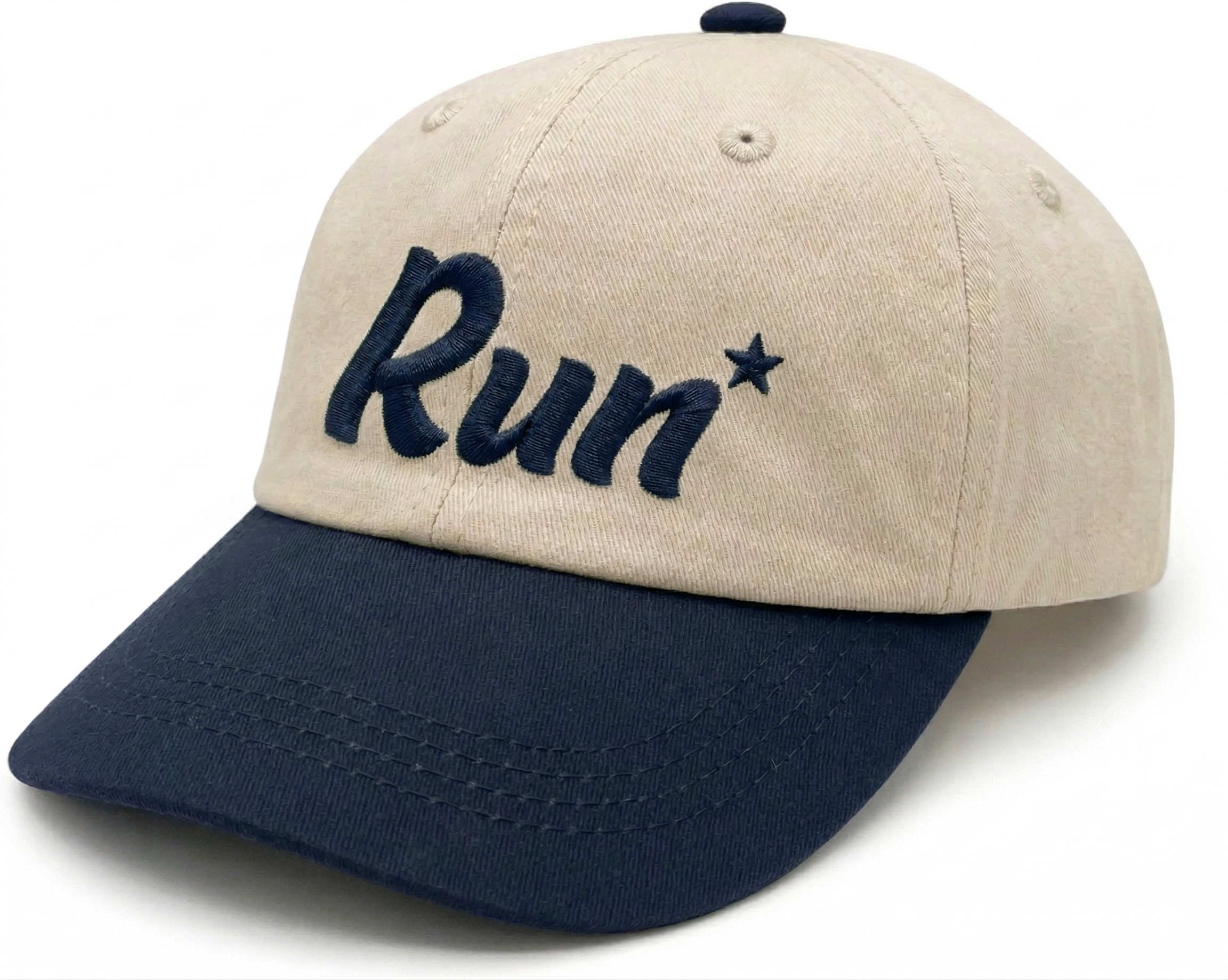 GORRA BEIGE Y AZUL