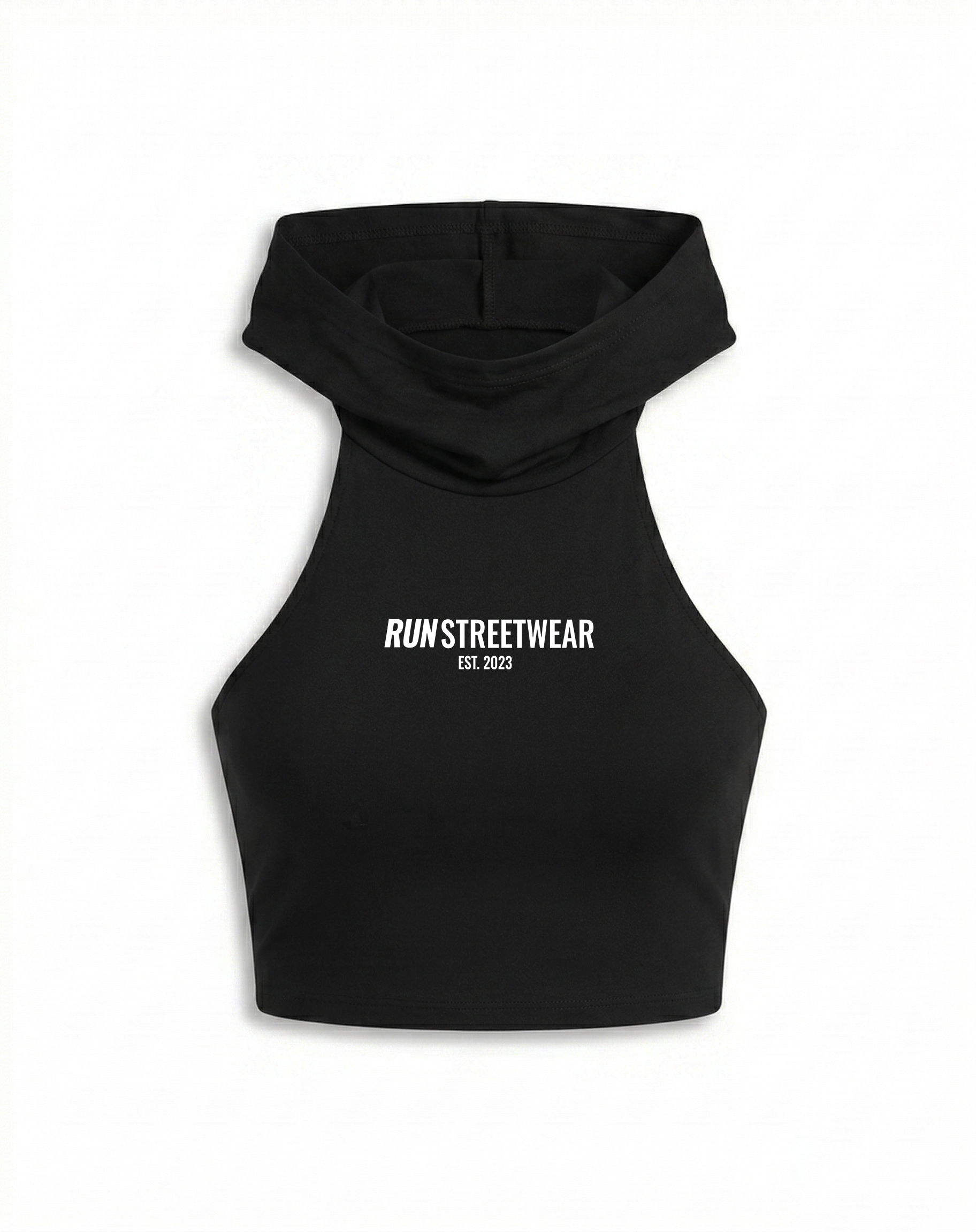 BLUSA TOP CON CAPUCHA COLOR NEGRO