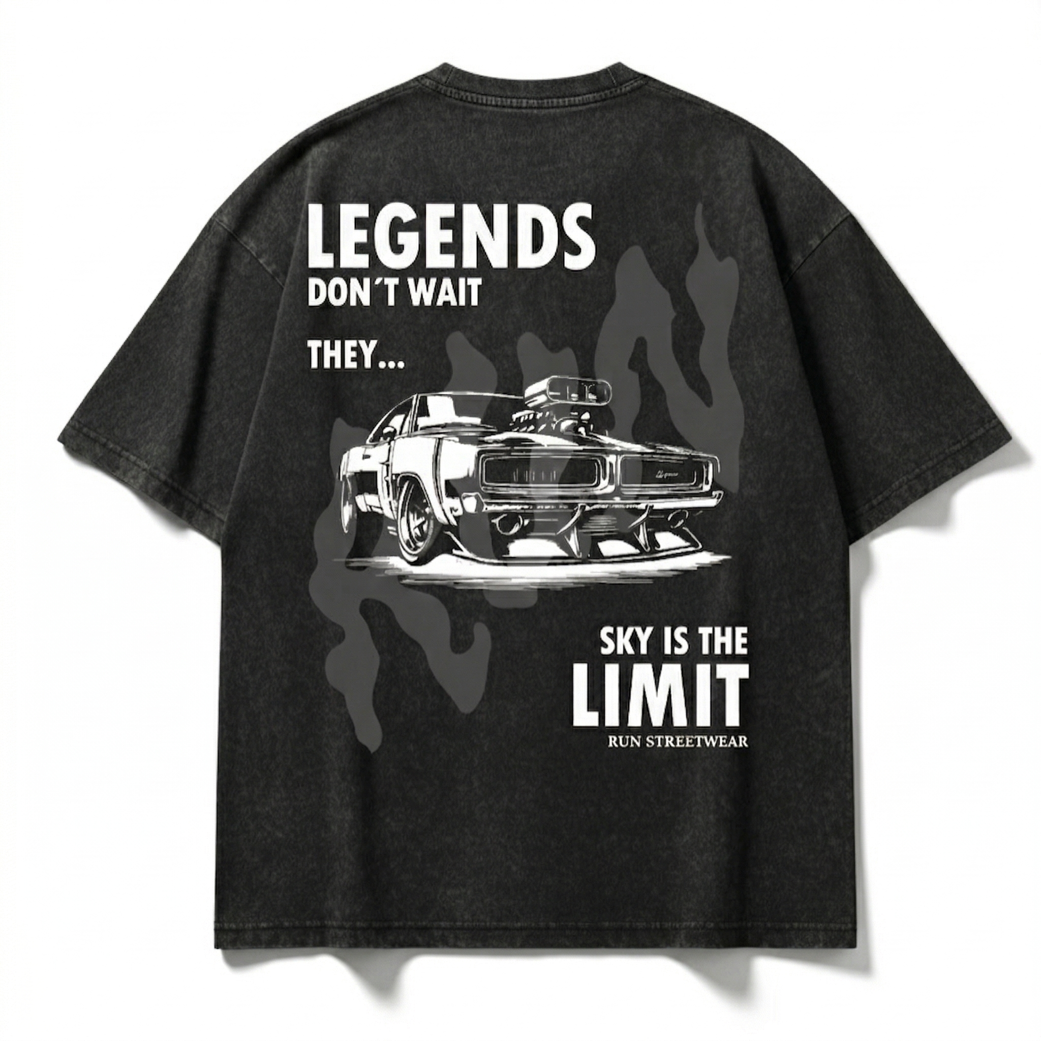 PLAYERA COLOR GRIS DESLAVADO OVERSIZE