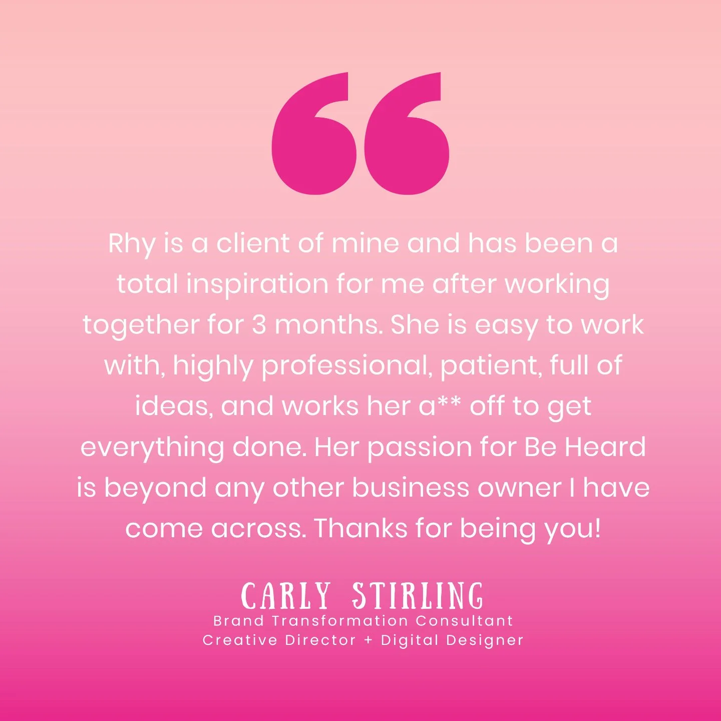 Kinds words from an incredible professional @studio.carly ❤️

#kindwords #testimonial #collaborateandconquer