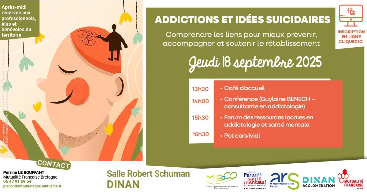 Conférence "«Addictions et risques suicidaires». Comprendre les liens pour mieux prévenir, accompagner et soutenir le rétablissement"