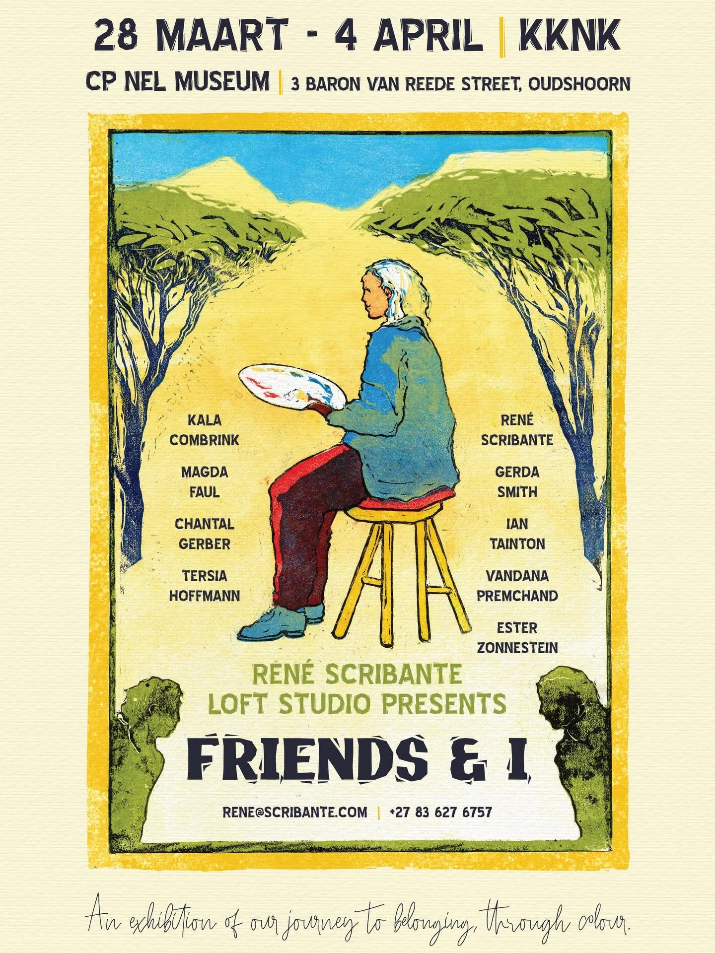 WE ARE BACK THIS YEAR AGAIN AT KkNK2026✨

Ren&eacute; Scribante Loft Studio presents &ldquo;FRIENDS &amp; I&rdquo; at the @kknkfees, the 30th one!

We are nine artists in our group, with an incredibly diverse collection of artworks between us, that a