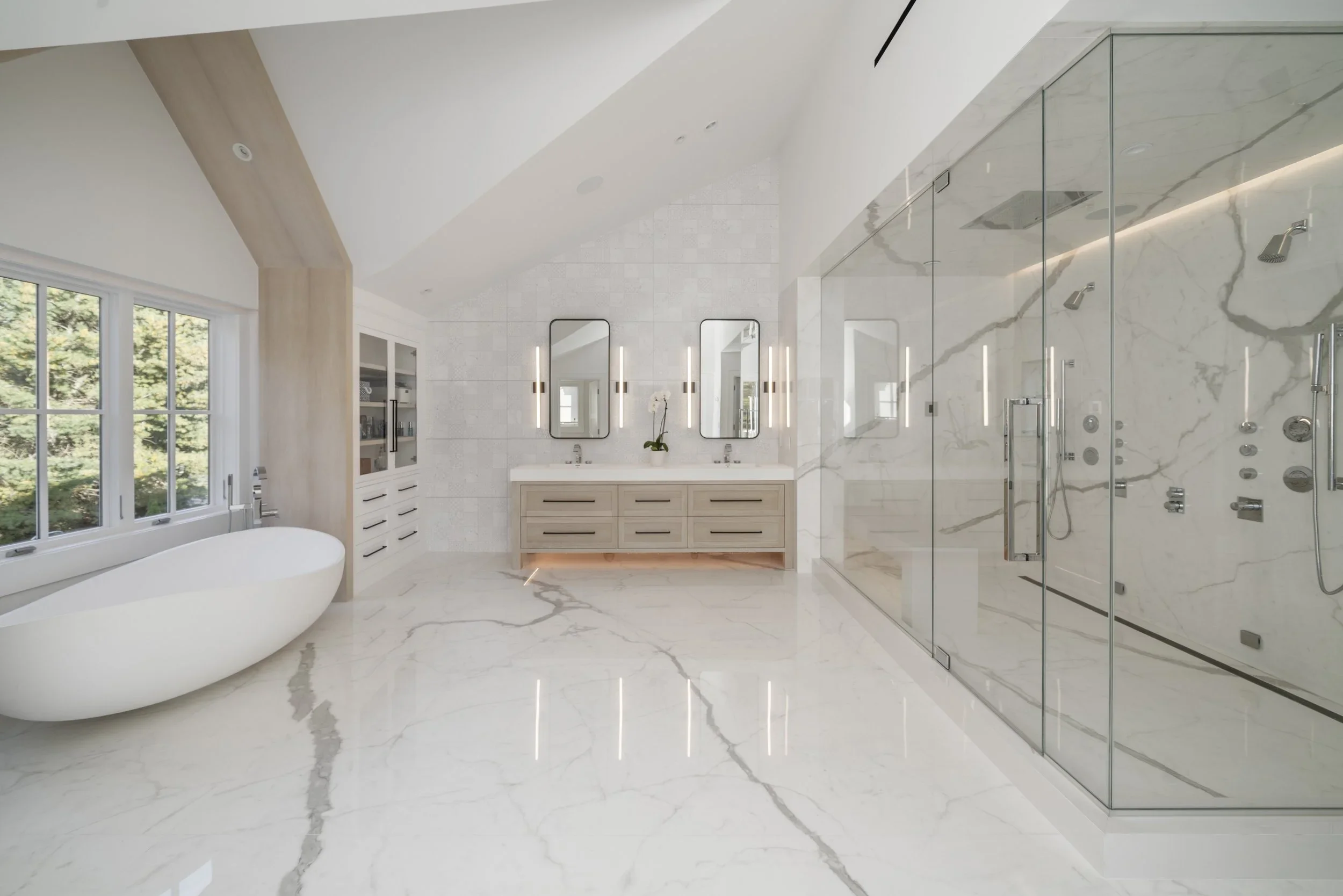 The Definitive Guide to Porcelain Slab Shower Walls &amp; Bathrooms