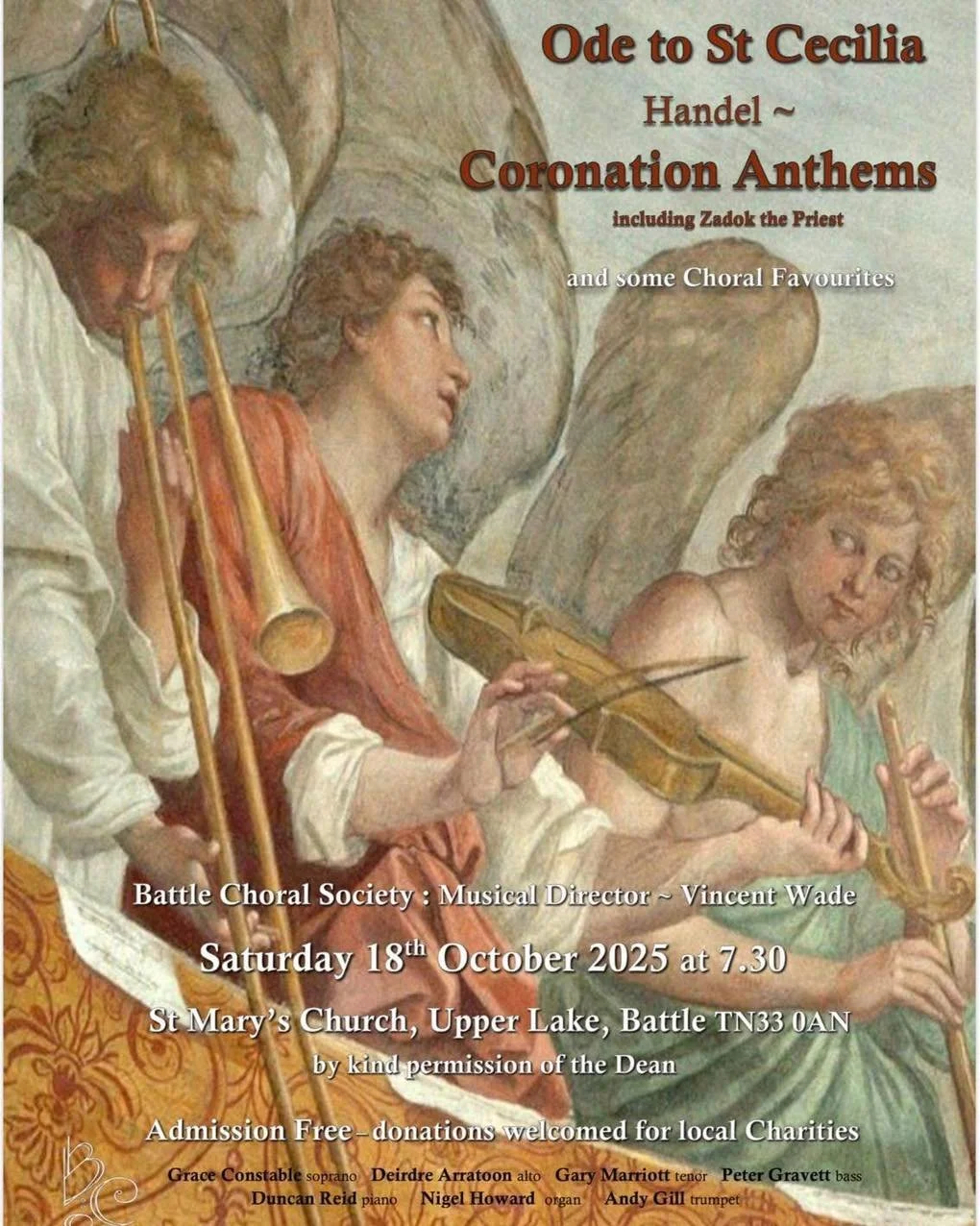 BATTLE CHORAL SOCIETY
Performance this evening at 7.30pm
Free admission