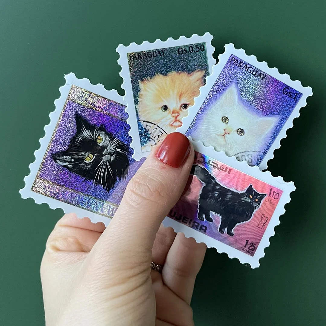 Stickers timbres chats