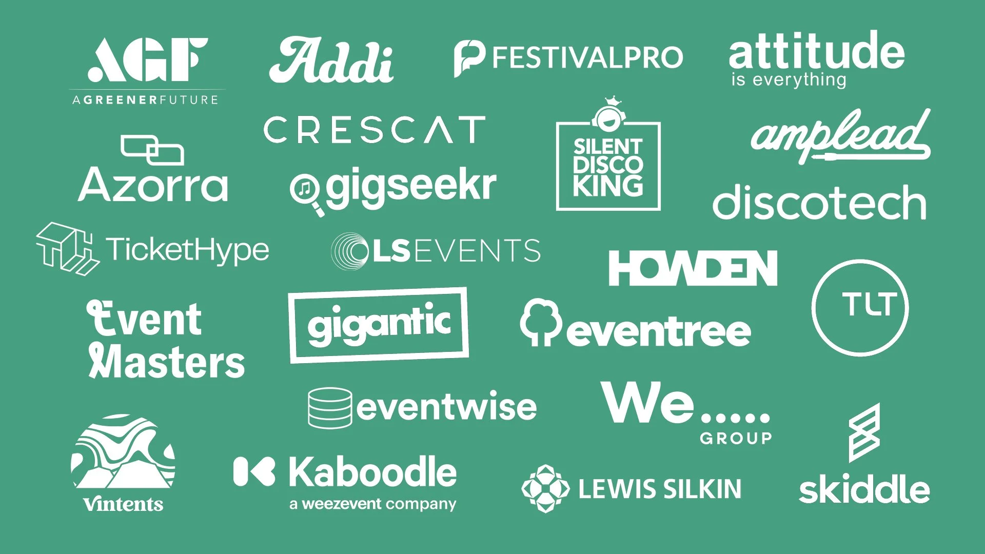 A collection of the logos of the twenty plus industry suppliers who are supporting the Fallow Festival Fund 2026. Named with links in the main body copy of the page