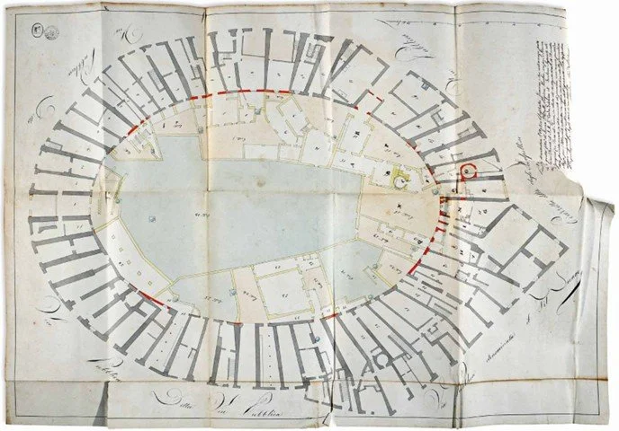 1533 Houses, Stores, Prisons and Gardens occupy the structure