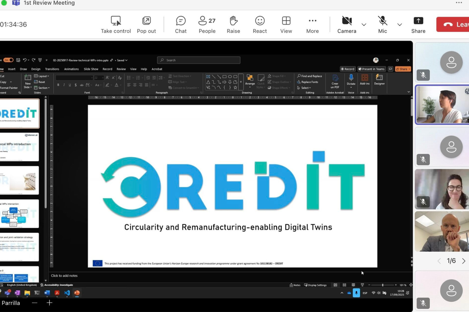 CREDIT Project First Review Meeting