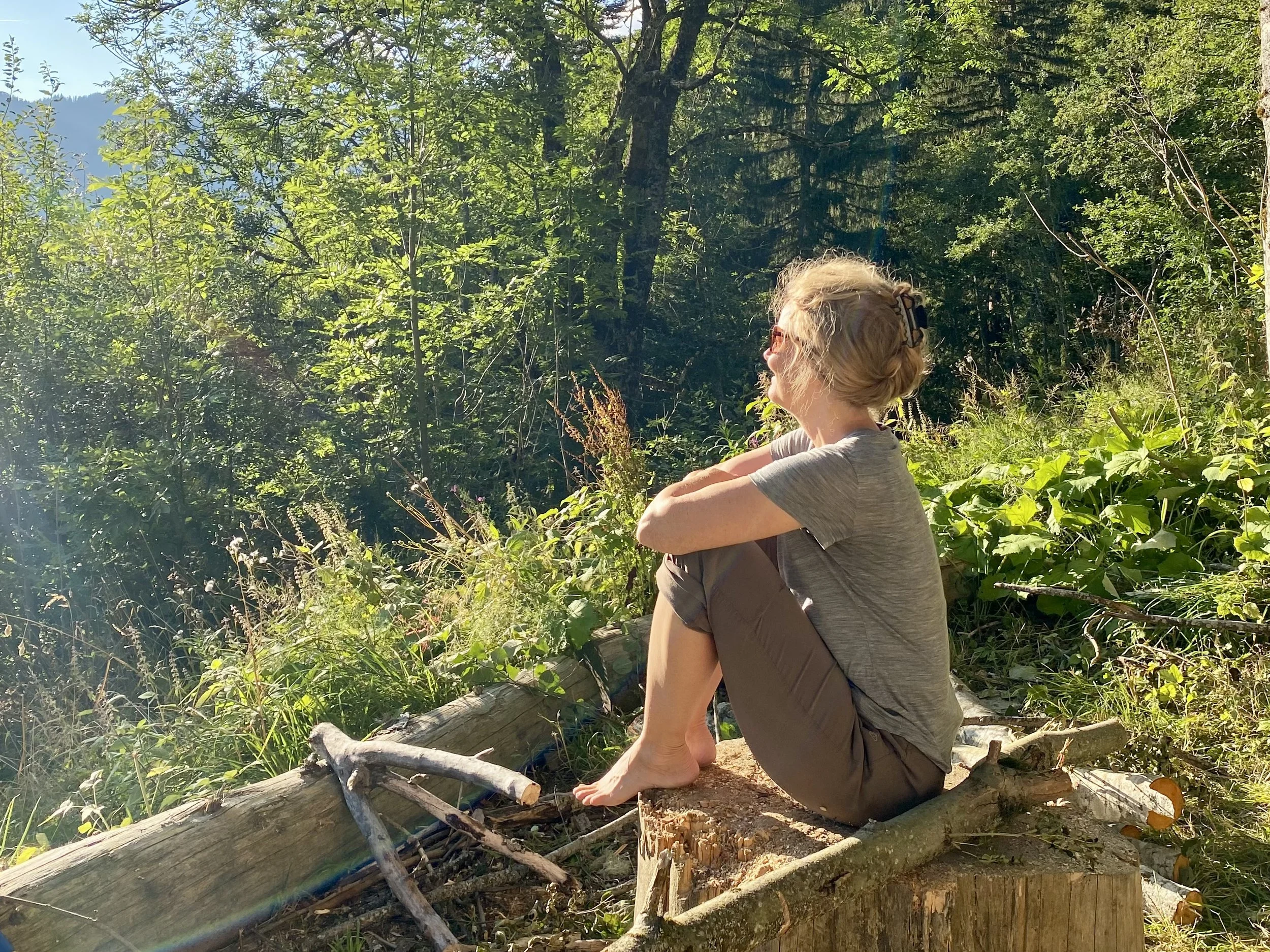 woman gazing out into  nature