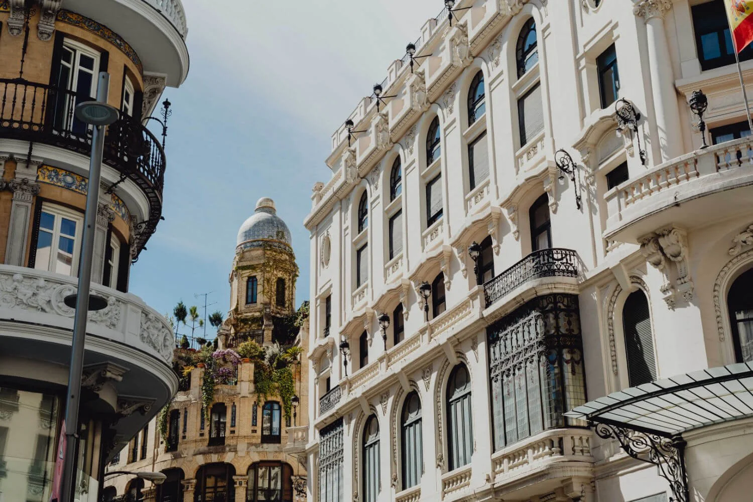 historic architecture of buildings in Madrid Spain