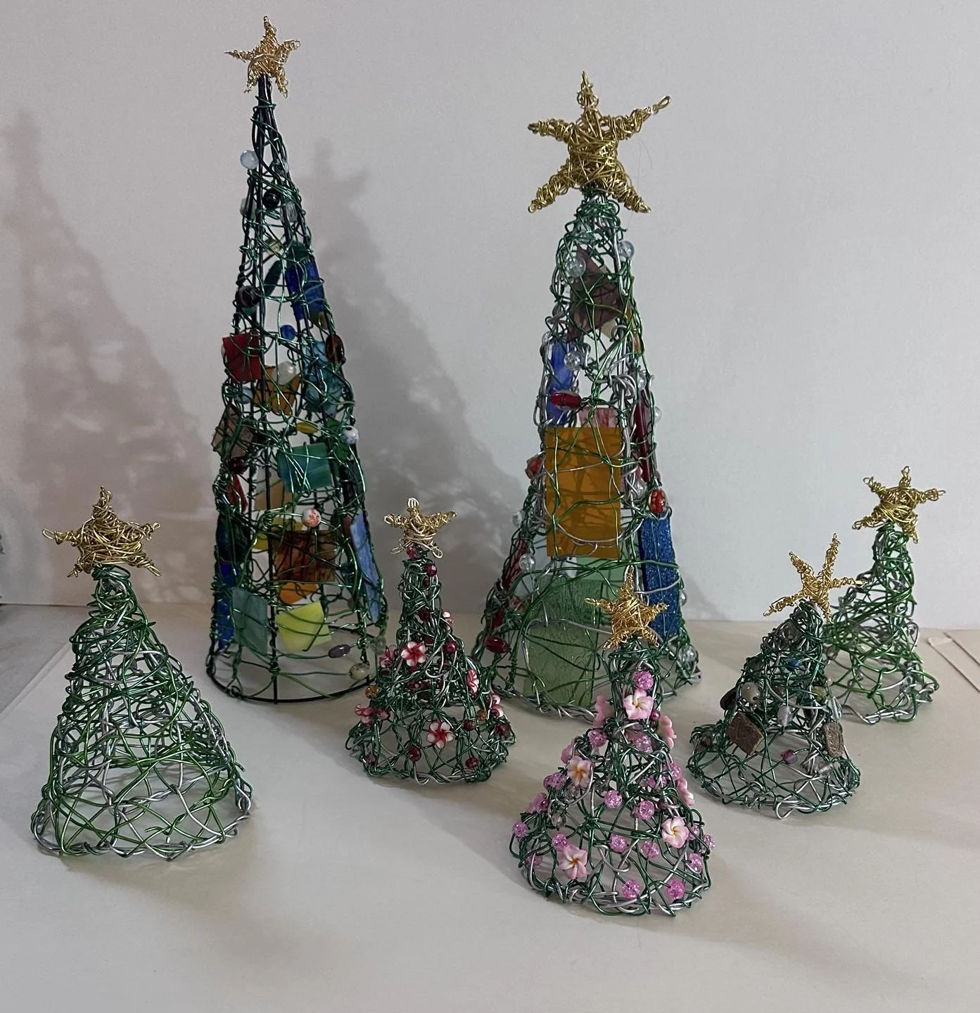 This weeks holiday tree sculptures.  Look for me  on the city market Friday snd Saturday and parkway brewery&rsquo; Holiday craft show  Sunday!