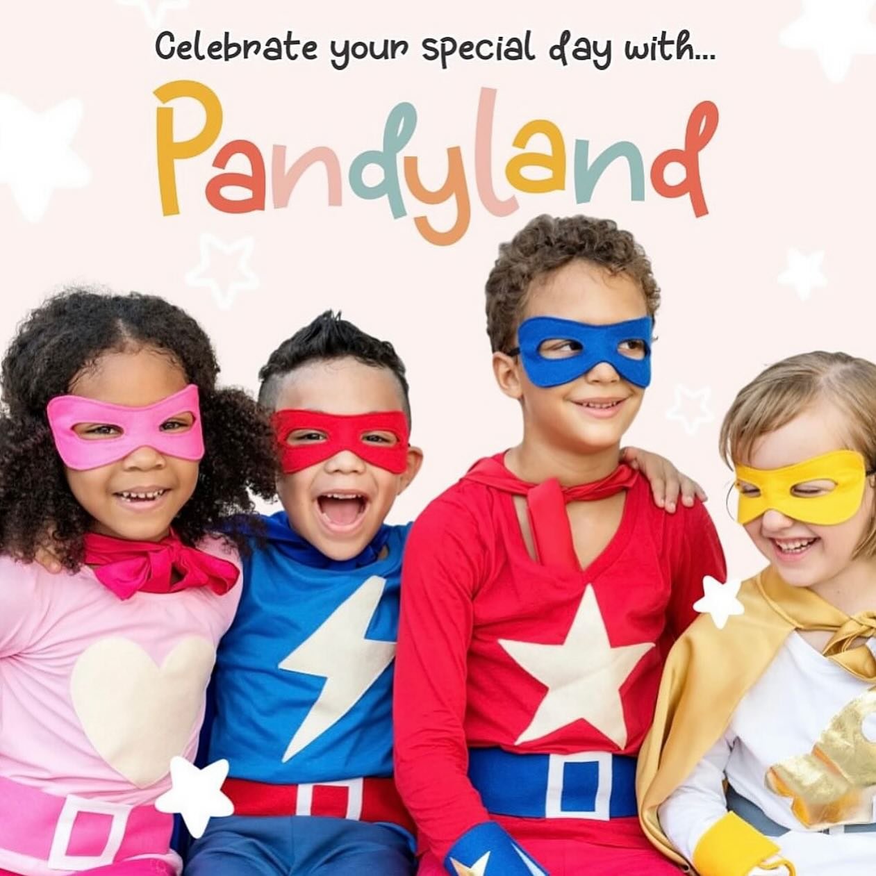 🎉 It&rsquo;s not a party unless it&rsquo;s a PandyLand Party! 🎈

Choose from exclusive or non-exclusive hire options for a play-packed celebration in our exciting role-play area. ⭐️ Enjoy tasty hot or cold food, refreshing juice, and our signature 