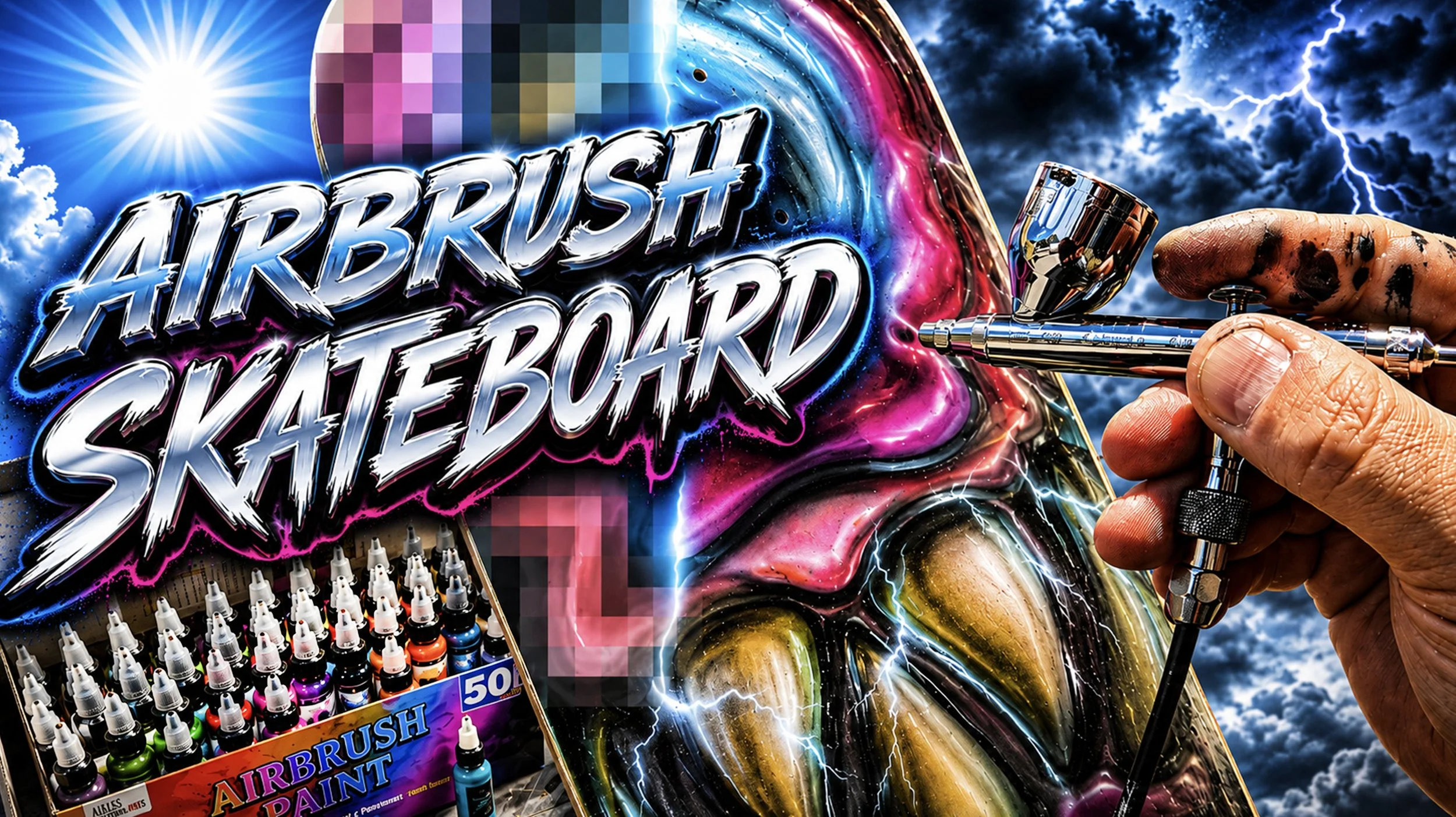 Air-brushing a skateboard!