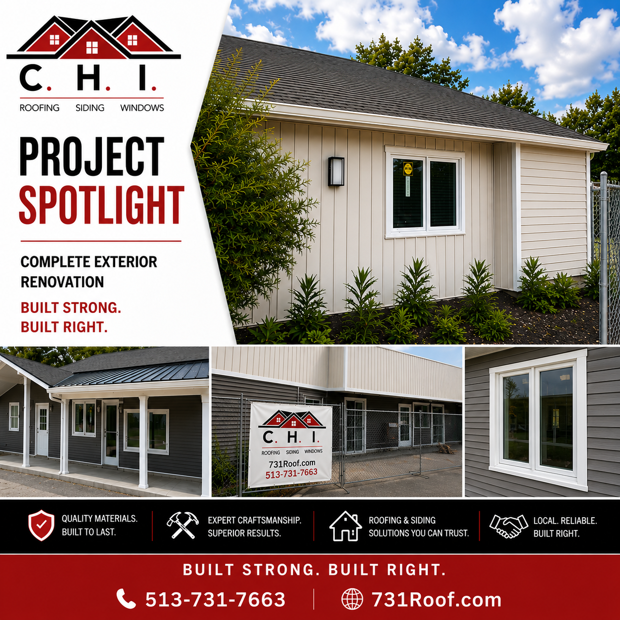 Cincinnati Exterior Renovation Project Spotlight: New Vinyl Siding, GAF Timberline HDZ Roofing, Metal Porch Roof &amp; Pella Windows