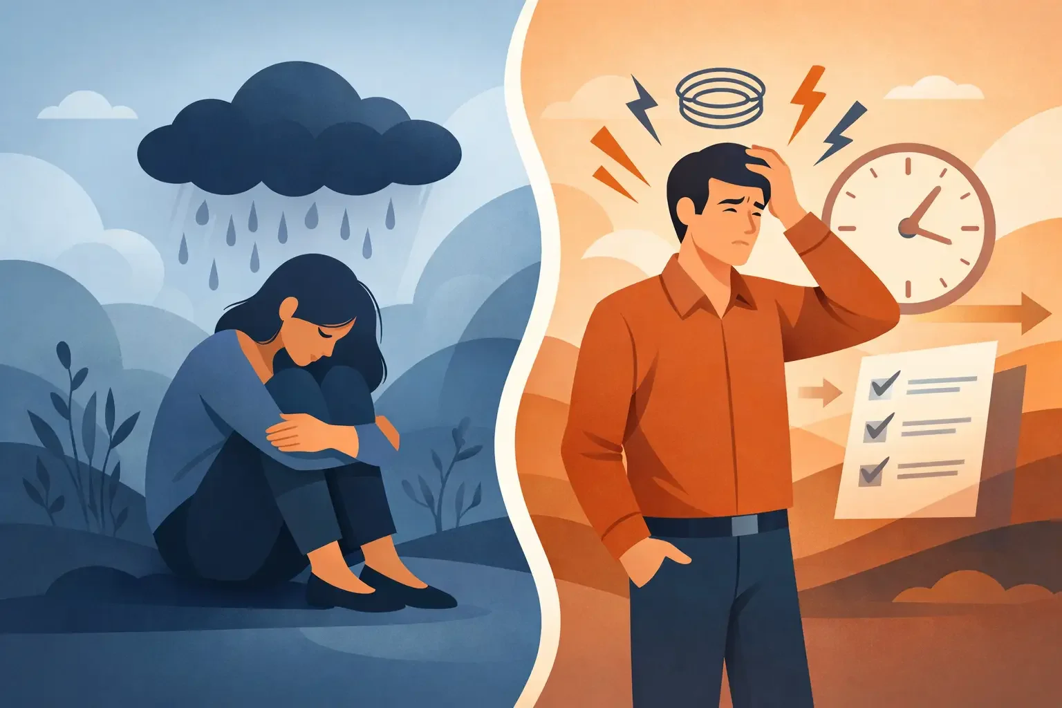Forskellen på stress og depression