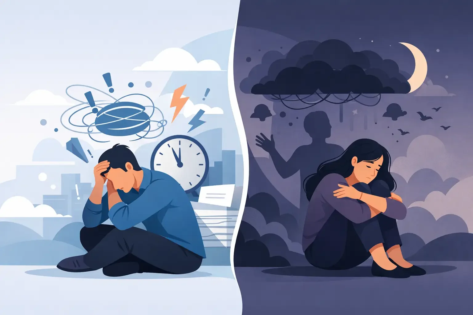 Stress eller angst symptomer - hvad er hvad?