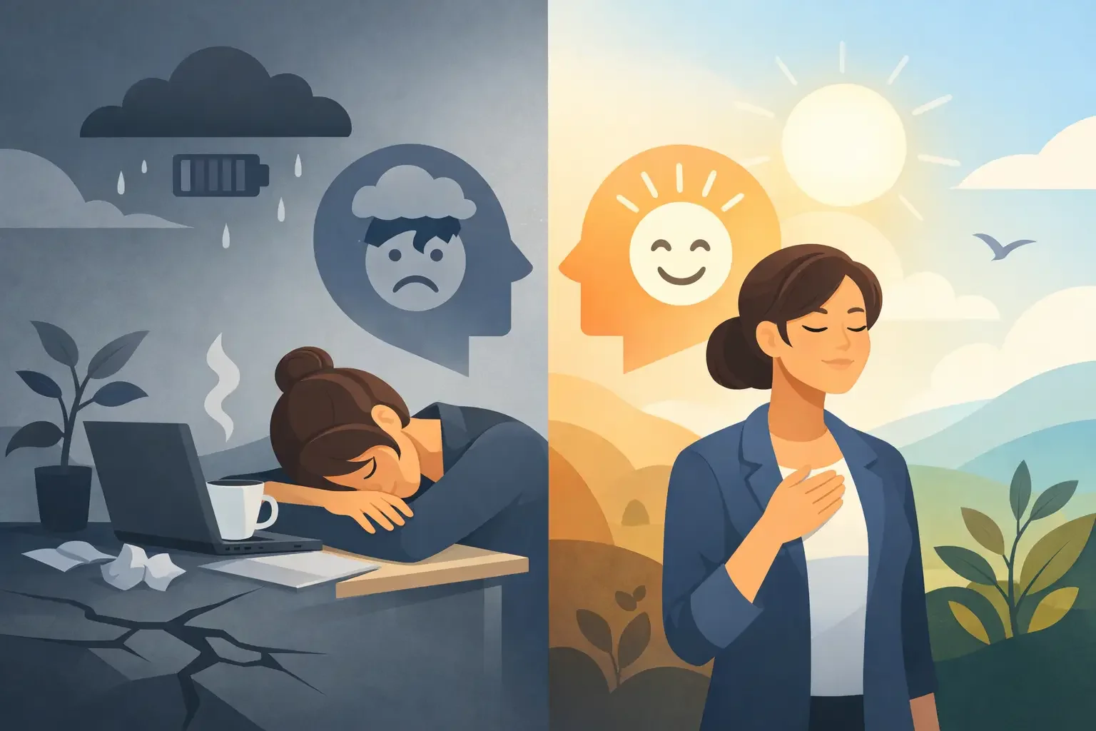 Udbrændthed eller depression - hvad er forskellen?
