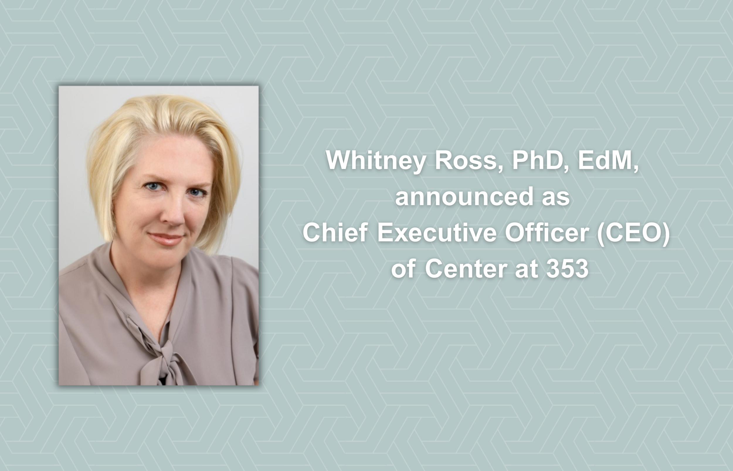 Announcement from Center at 353 Board Chair: Title Change Reflecting Strategic Growth