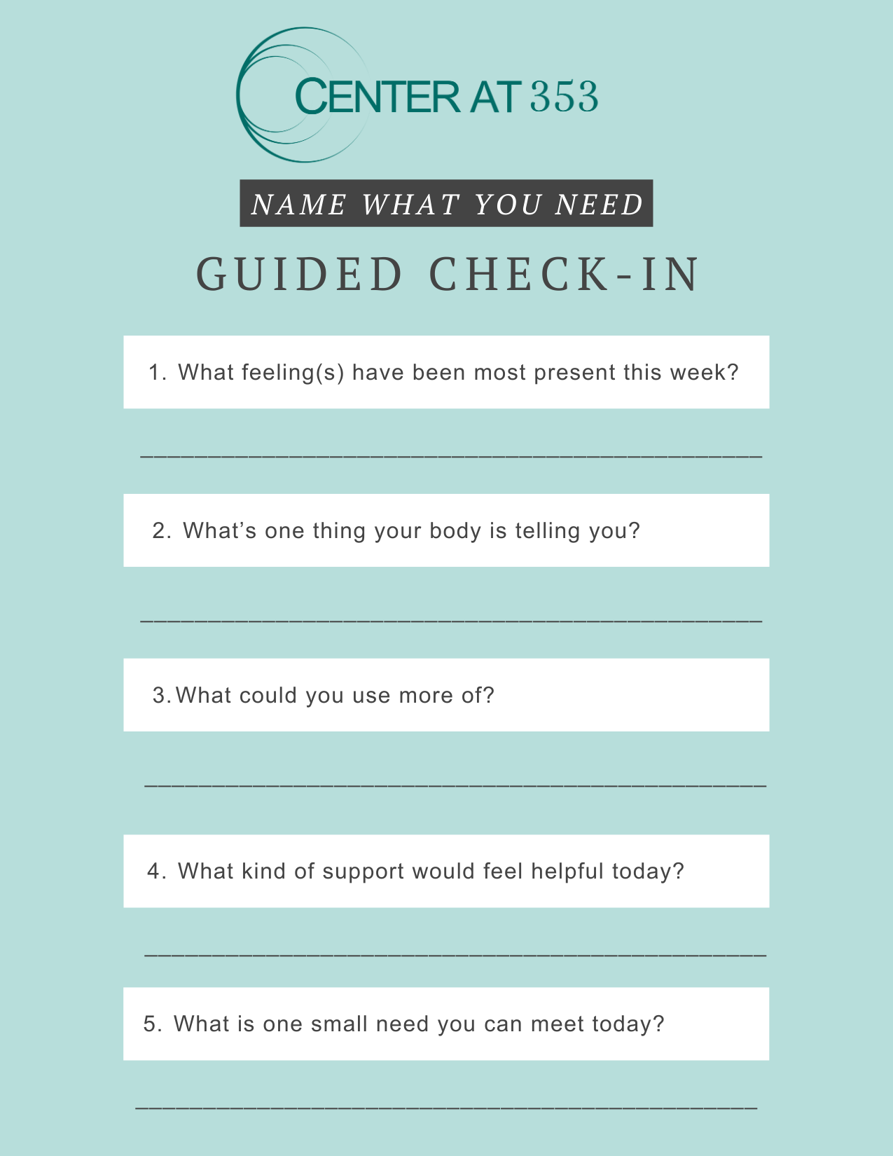 Name What You Need: Guided Check-In