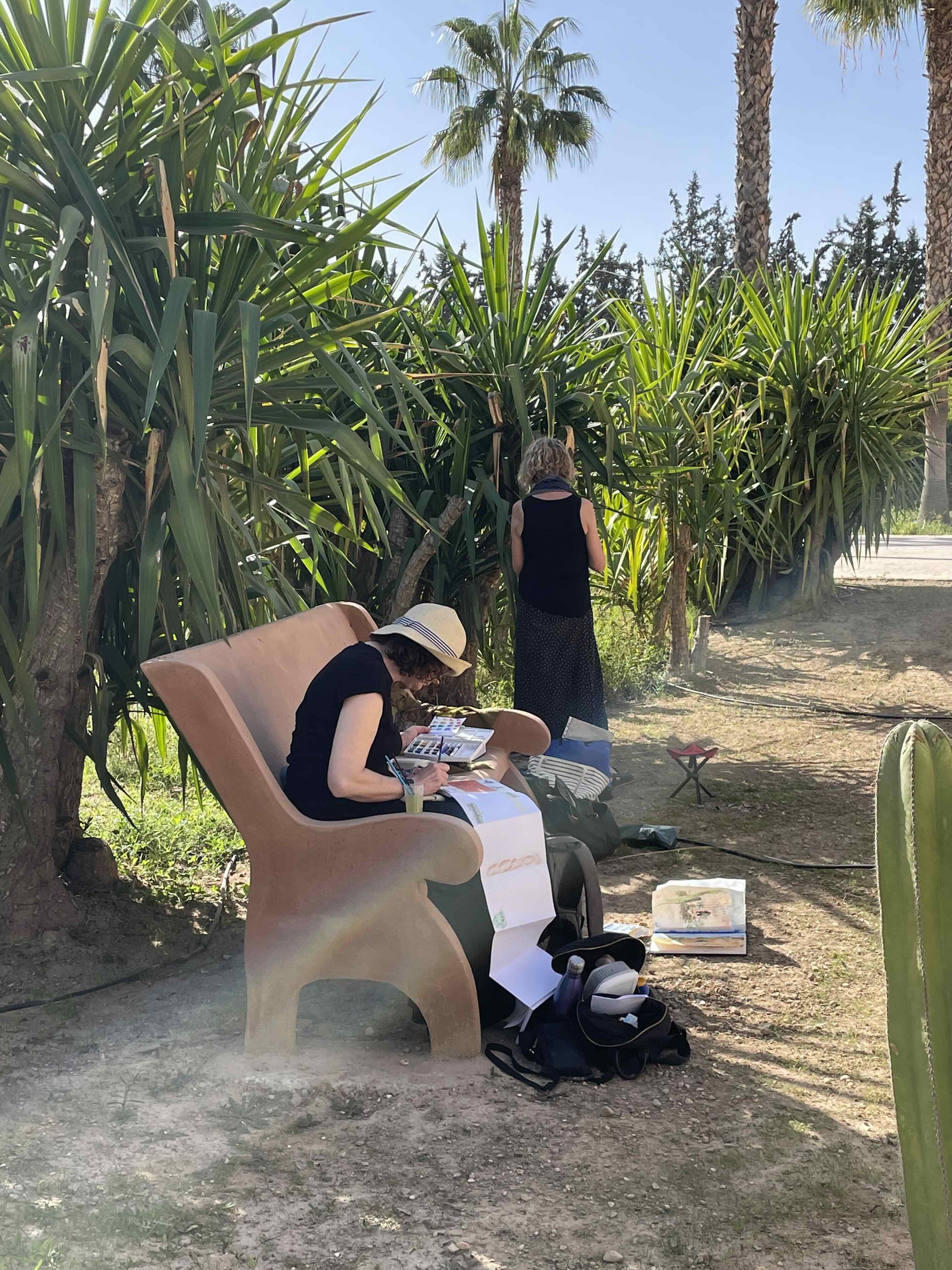 Sketching in the gardens