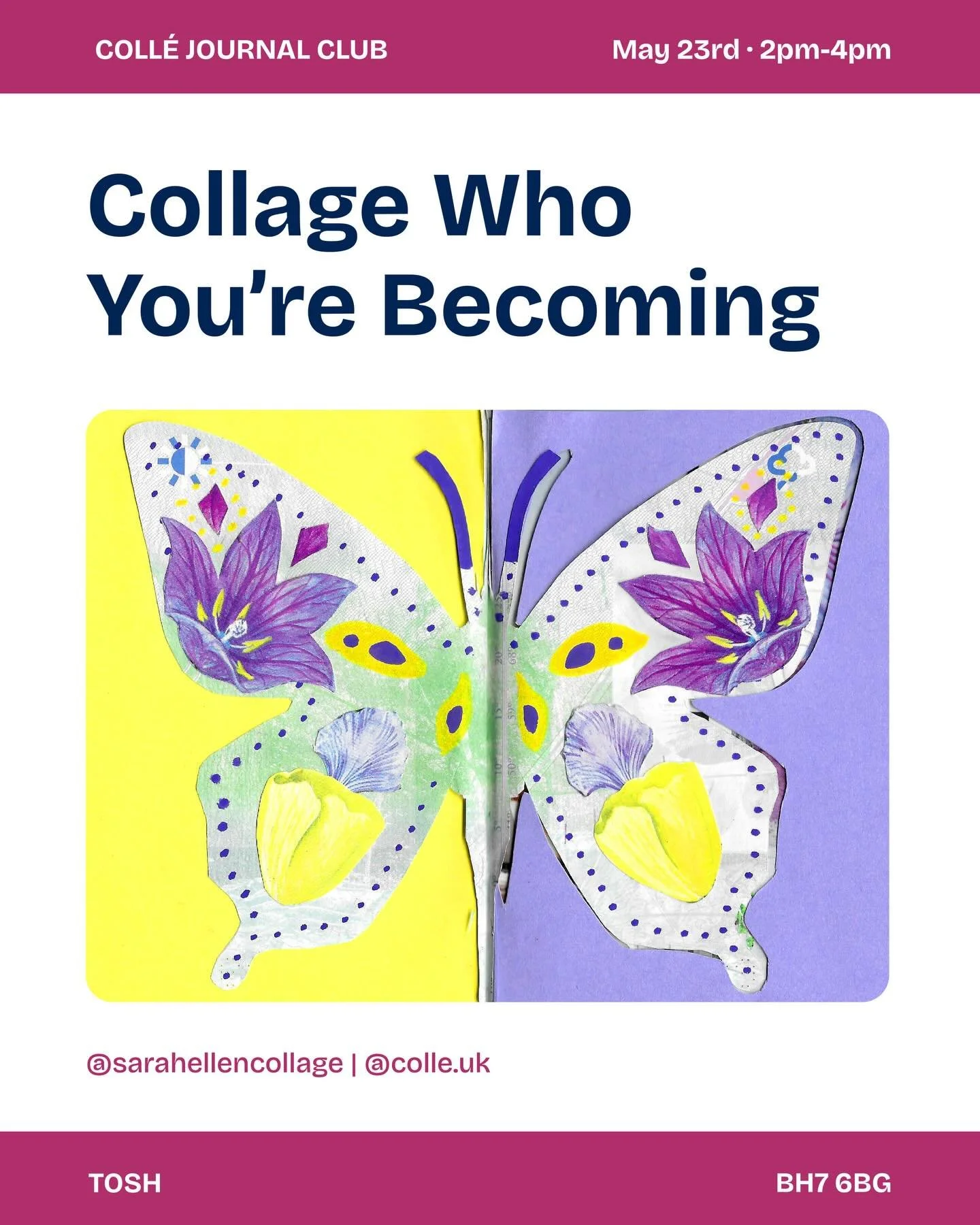 When did you last make something with your own hands? 🙌 

This May, join us for the Coll&eacute; Journal Club at @toshspacebmo Bournemouth, a warm afternoon of colour, intuitive making and creative community.

No experience needed. Bring curiosity, 