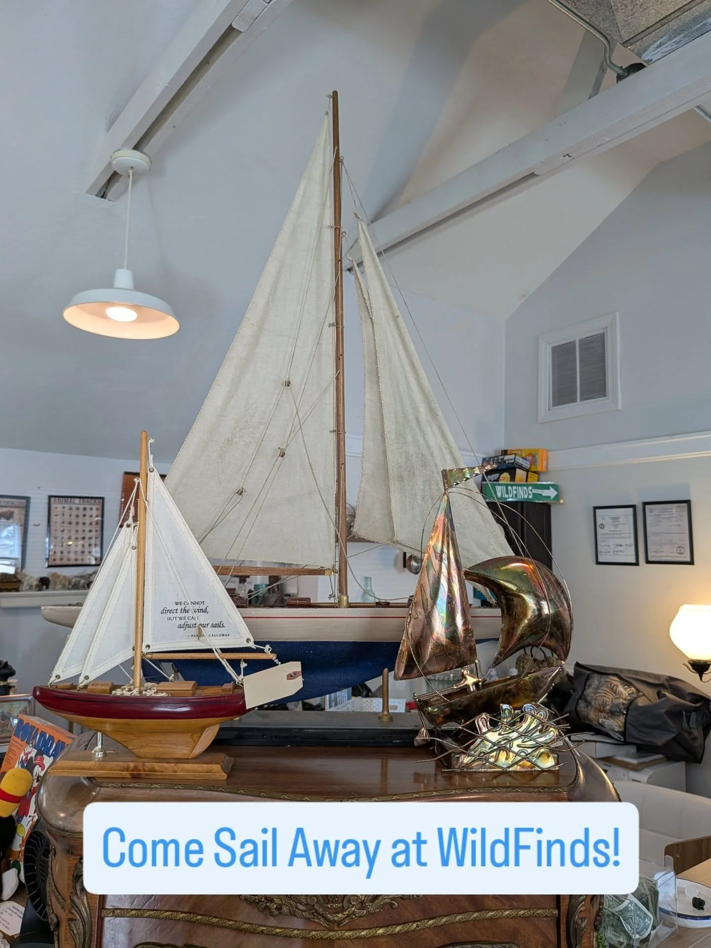 From handcrafted wooden sailboats to a brass music box ship, these nautical pieces bring a touch of seaside charm and timeless craftsmanship into any home.

Whether you&rsquo;re a sailor at heart or simply love unique d&eacute;cor, these finds are re