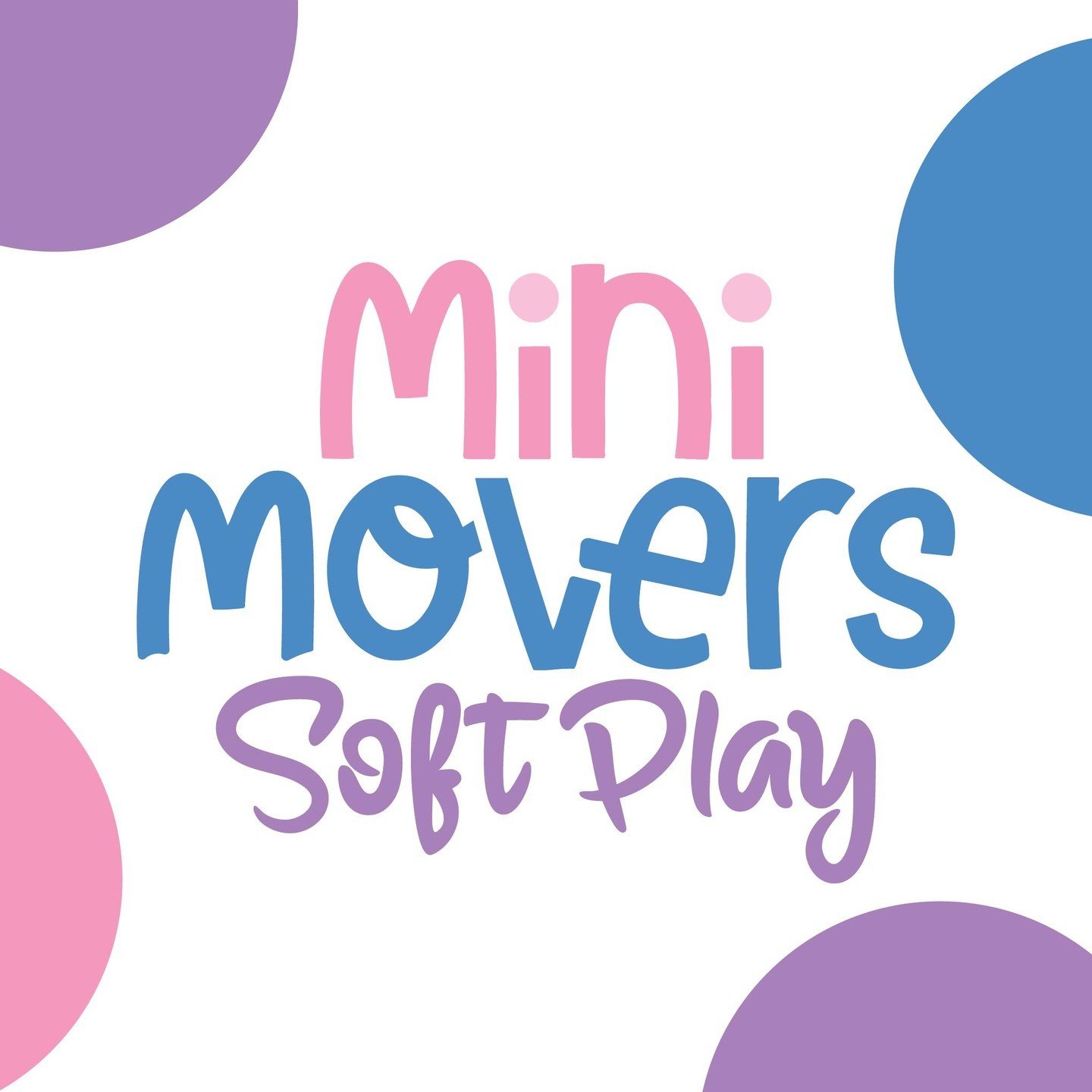 New brand identity loading for Mini Movers Softplay! 💙💖💜 

I was so excited to work on this project because I'm a mom and love what Mini Movers offers! I wish I would have known about Mini Movers when Em and Jax  turned 1 because this would have b